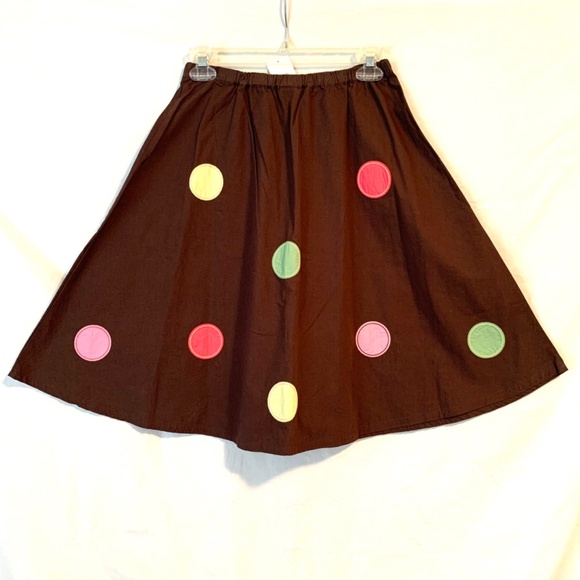 Gymboree Girls Circle Patch Embroidered Dot Skirt Size 12 - Picture 6 of 7